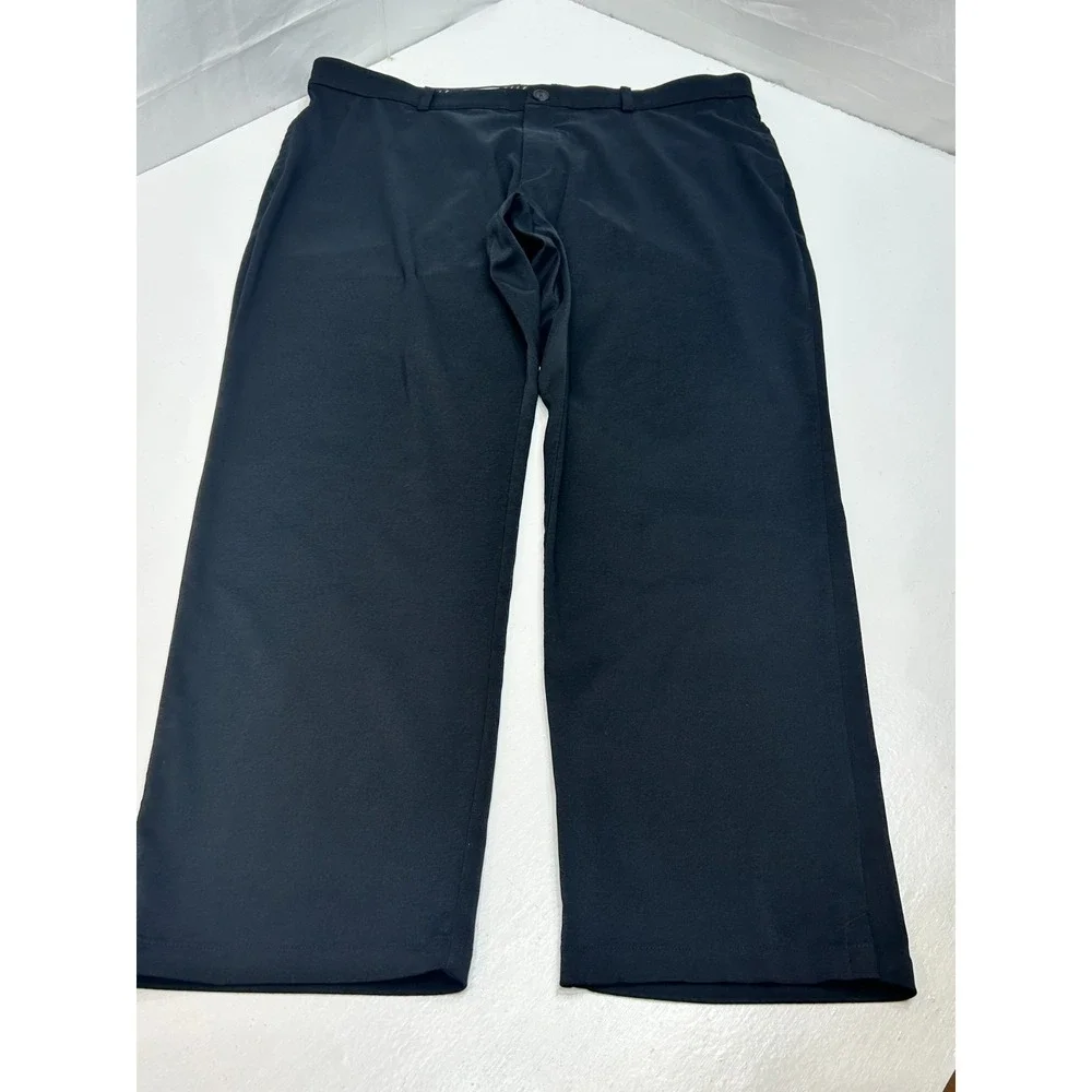 Nike Golf Pants Mens‎ 42x30 M Black Flat Drifit Performance Chino Swoosh 13692
